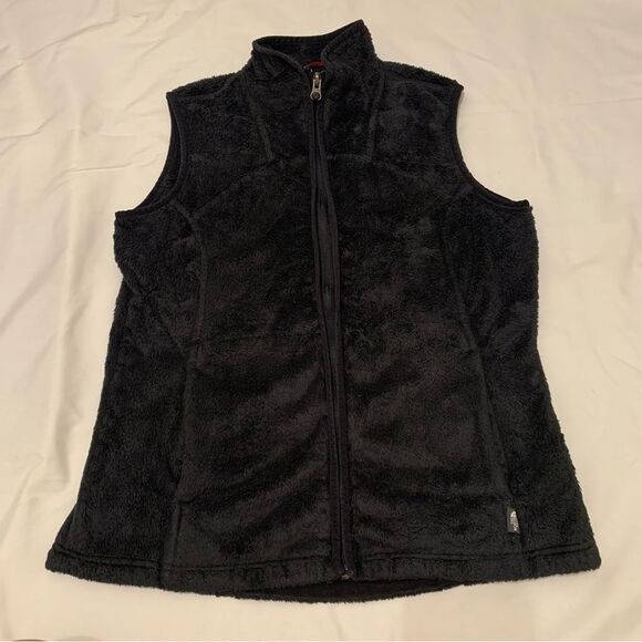 The North Face Jackets & Blazers - The North Face Womens Sz M Black Sherpa Fleece Zip Up Vest jacket